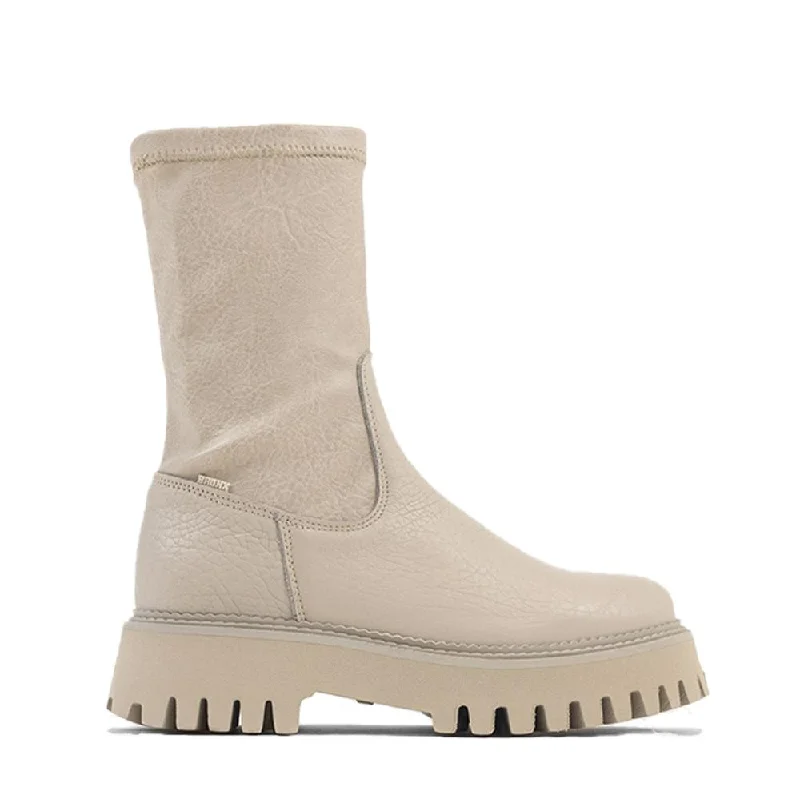 women's ankle boots with zippersGroovy Stretch Winter White Chelsea Boots