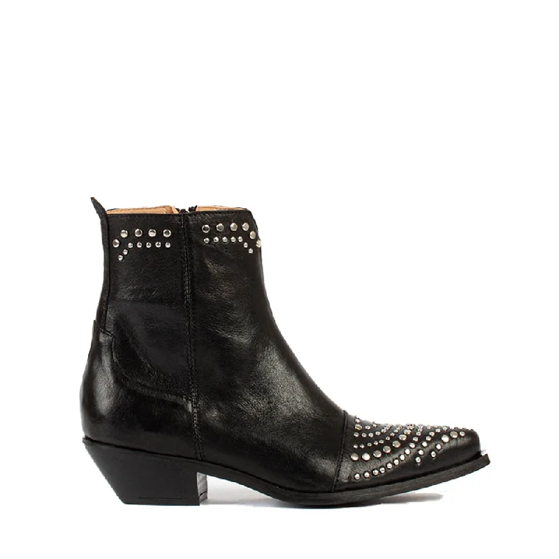 women's leather ankle bootsAlister Black Leather Western Boots