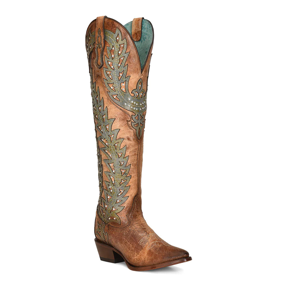 women's western boots for everyday wearC3946 CORRAL WNS ORIX/TURQ OVERLAY