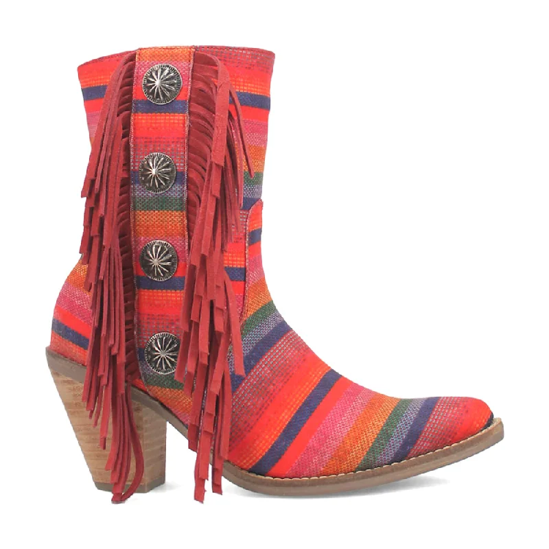 women's ankle boots with floral designChili Pepper Serape Southwest Cowboy Booties