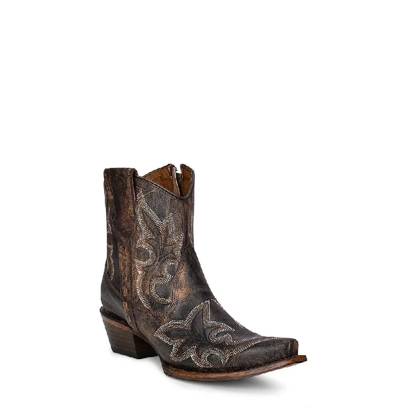 women's platform moto bootsCircle G By Corral Ladies Black & Brown Western Zipper Booties L5917 women's platform moto bootsCircle G By Corral Ladies Black & Brown Western Zipper Booties L5917