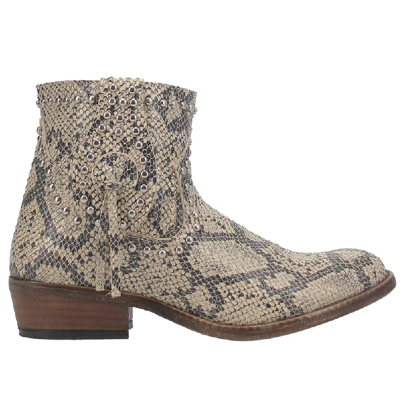 women's ankle boots with floral designClementine Snake Print Round Toe Studded Booties women's ankle boots with floral designClementine Snake Print Round Toe Studded Booties