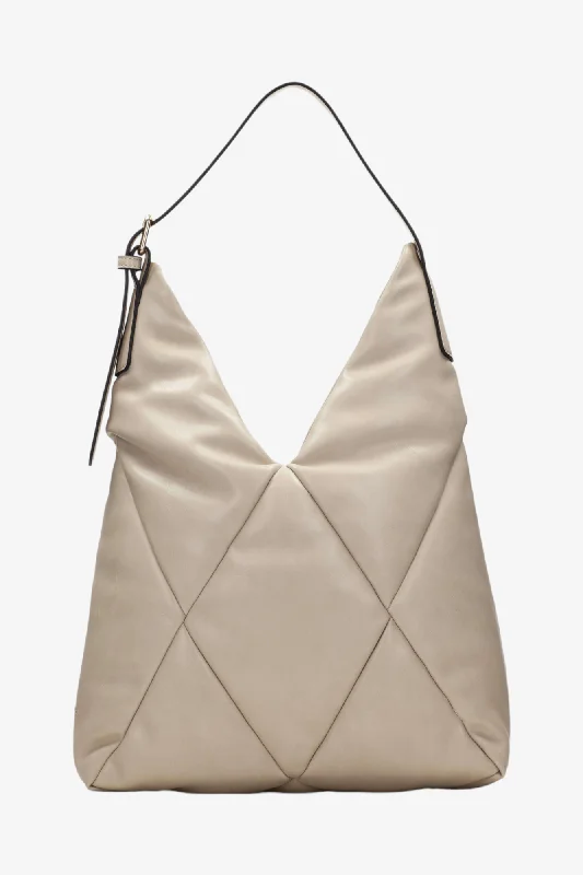 women's ankle boots with glitterHISPANITAS GOBI BEIGE QUILTED SHOPPER BAG