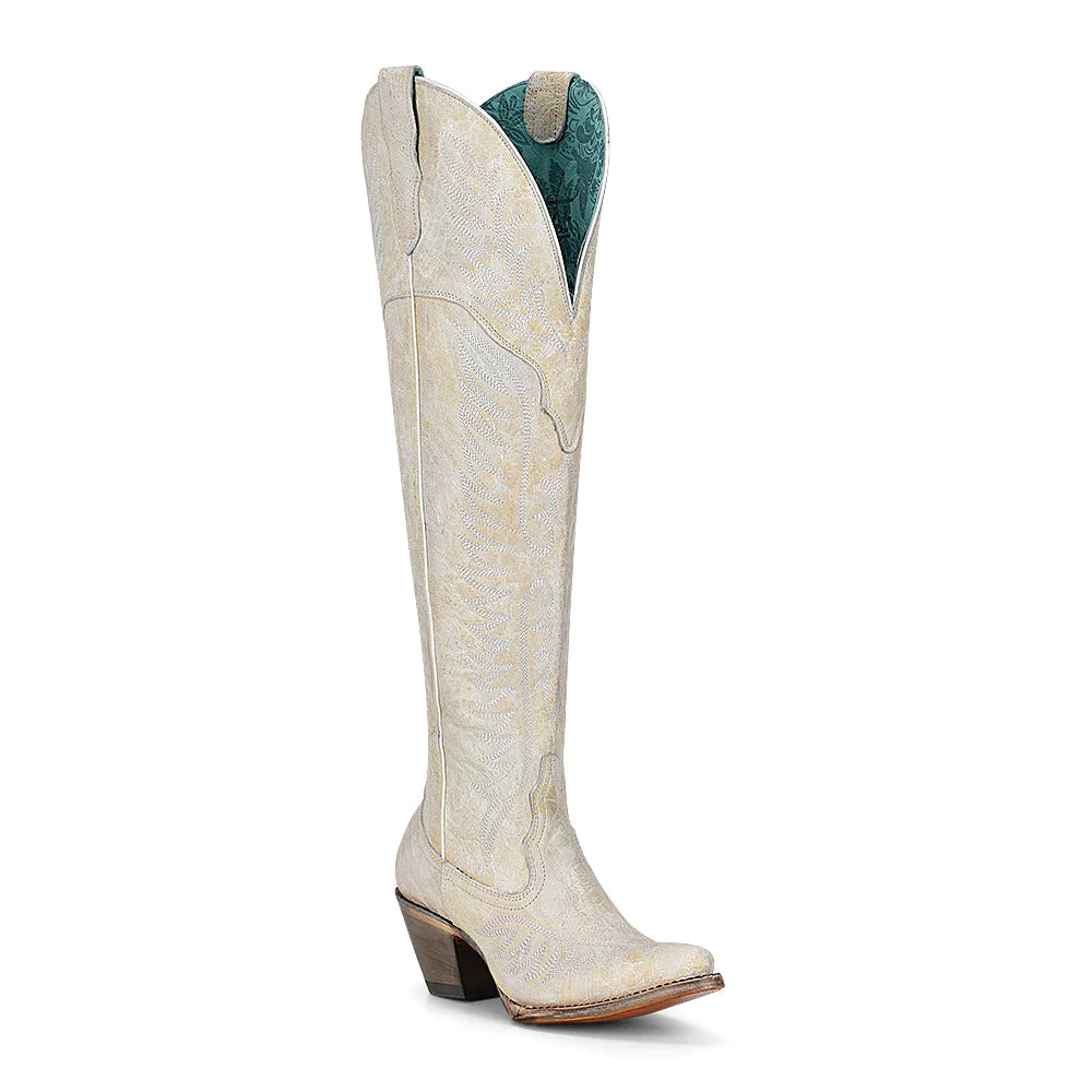 women's platform moto bootsCorral Ladies Over The Knee Distressed White Western Boots A4311 women's platform moto bootsCorral Ladies Over The Knee Distressed White Western Boots A4311