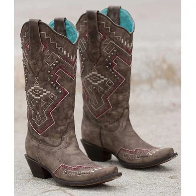 women's moto boots with protective toe capsCORRAL STUDDED COWBOY BOOT LADIES C2945