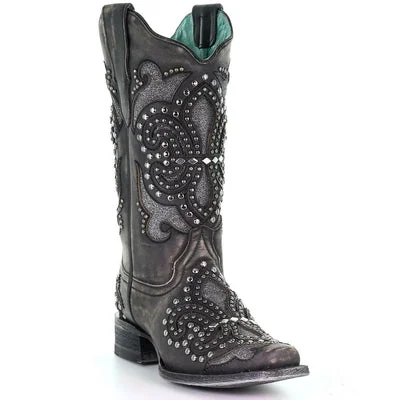 women's moto boots for winterCorral Women's Inlay Western Boot - Square Toe - E1534 women's moto boots for winterCorral Women's Inlay Western Boot - Square Toe - E1534