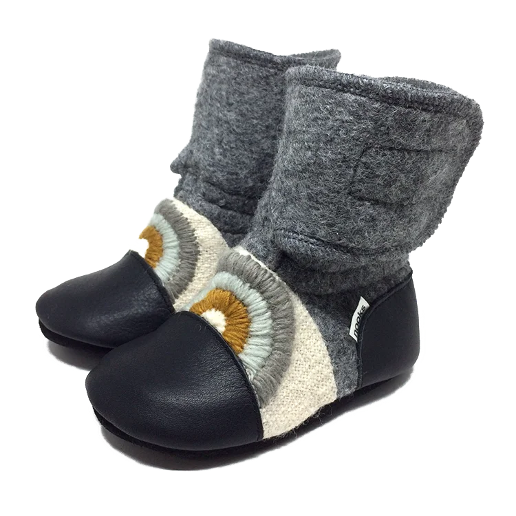 women's booties with pull-on tabsCove Embroidered Felted Wool Booties
