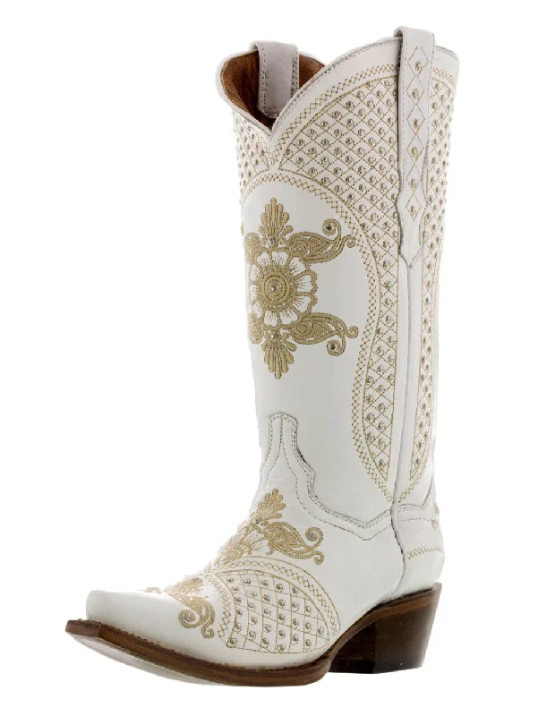 women's cowboy boots with metallic accentsWomens Marfil White Wedding Cowboy Boots Studded - Snip Toe women's cowboy boots with metallic accentsWomens Marfil White Wedding Cowboy Boots Studded - Snip Toe