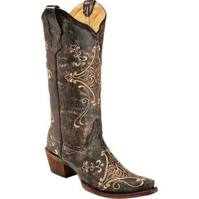 women's over-the-knee moto bootsL5048 Ladies Circle G by Corral Crackle Embroidery Western Boots women's over-the-knee moto bootsL5048 Ladies Circle G by Corral Crackle Embroidery Western Boots