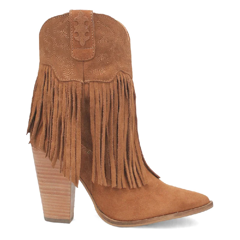 women's flat ankle bootsCrazy Train Fringe Embroidery Snip Toe Cowboy Booties
