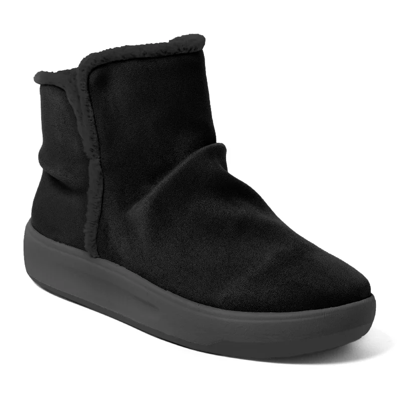 women's booties with side cutoutsDearfoams Women's Pine Water-Resistant Energy Return Boot