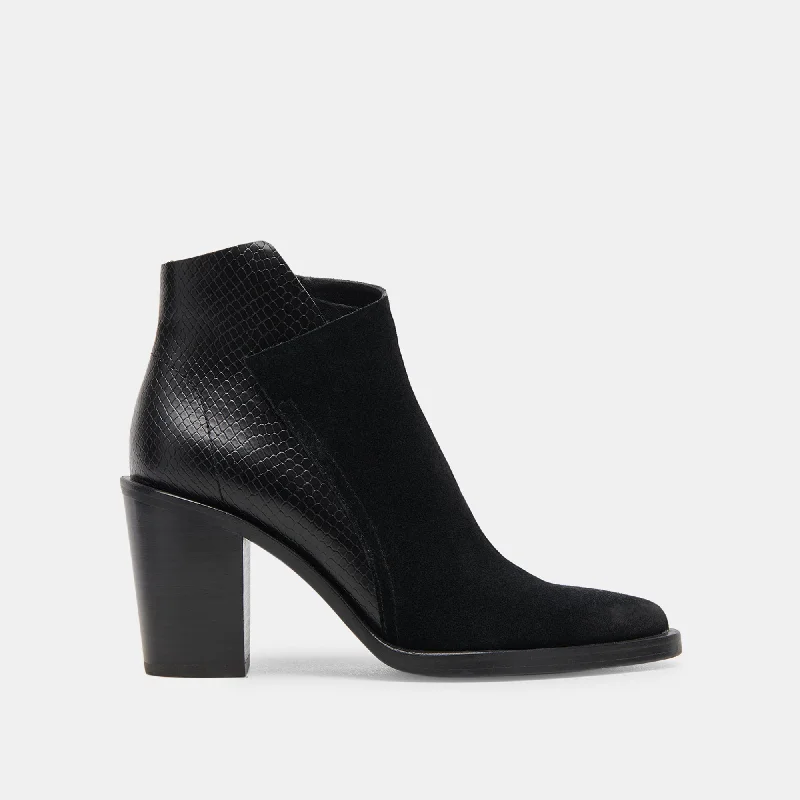 women's booties for rainy daysDEENA BOOTIES BLACK MULTI SUEDE