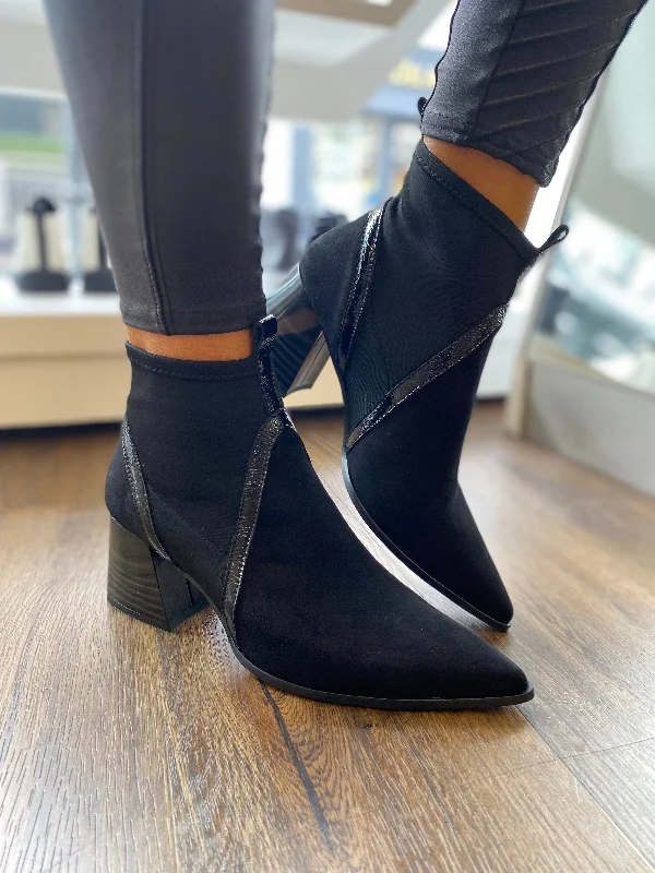 women's platform ankle bootsDIBIA SUEDE ANKLE BOOT W/TEXTILE 9258