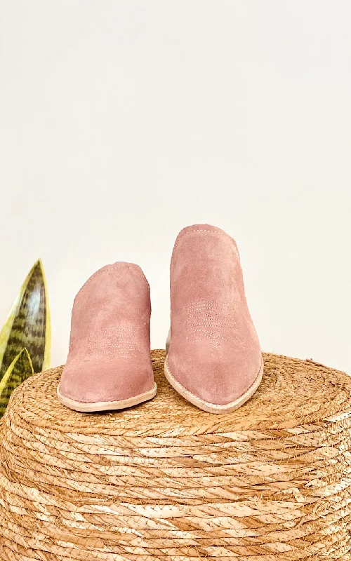 women's booties with ankle strapDolce Vita Shiloh Mule in Blush Suede