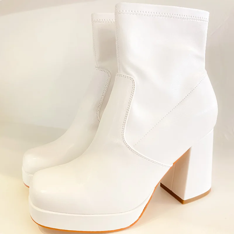 women's booties with floral designRachel Platform Ankle Boots