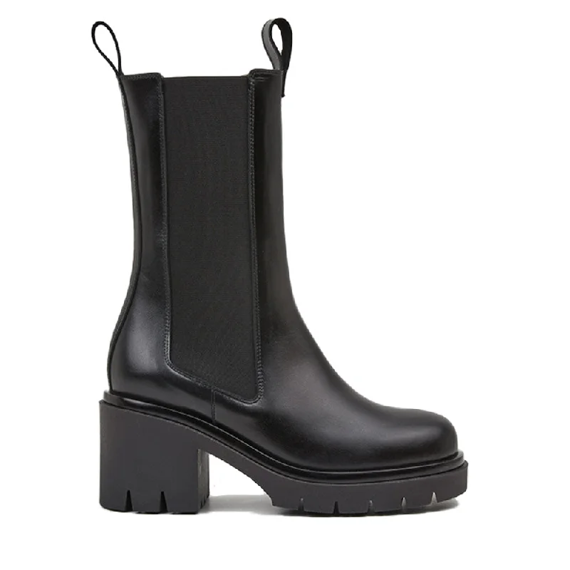 women's ankle boots with pointed toeLulu Black Leather Chelsea Boots
