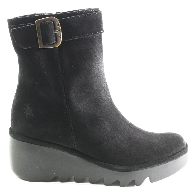 women's ankle boots with elastic sidesBepp396Fly Suede Women's Zip Up Ankle Boots