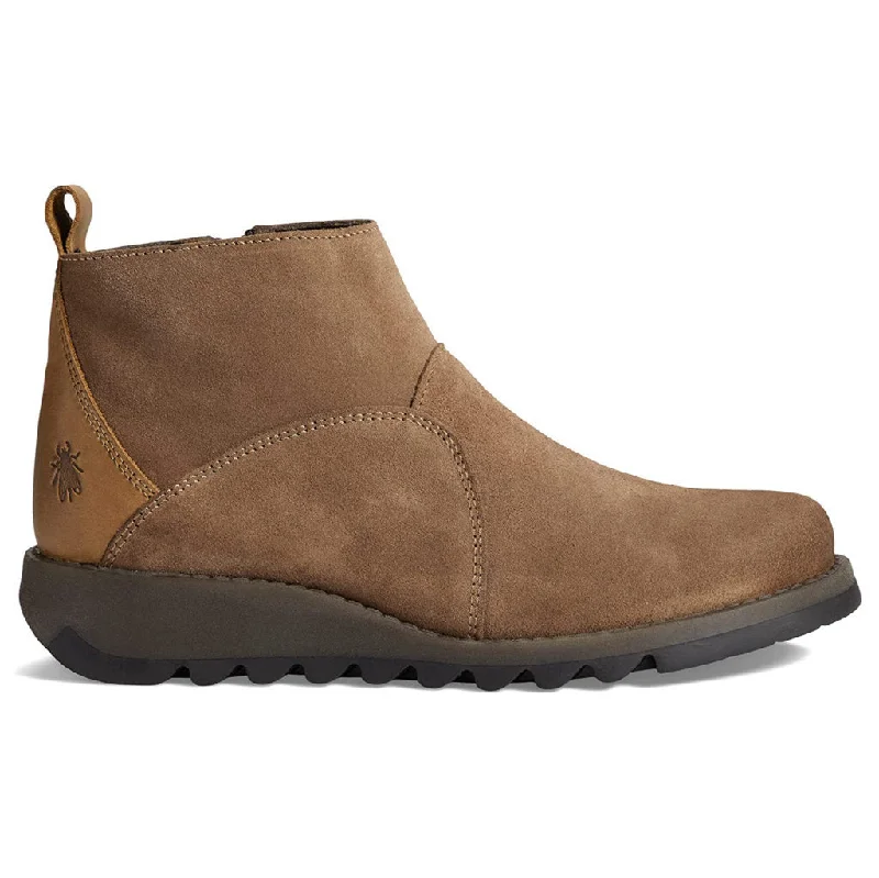 women's platform ankle bootsSely918Fly Rug Oiled Suede Women's Zip Up Ankle Boots