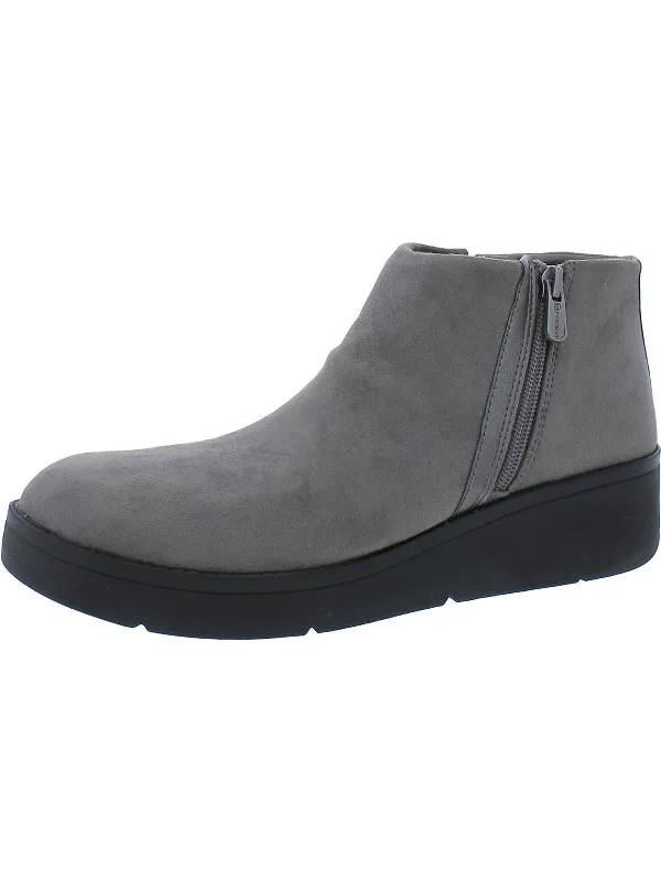 women's booties with block heelFreestyle Womens Faux Leather Zip Up Ankle Boots