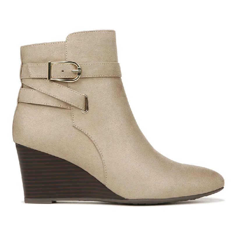 women's ankle boots for dancingGio Round Toe Wedge Zippered Boots