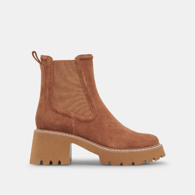 women's booties for petite womenHAWK H20 BOOTIES CHESTNUT SUEDE