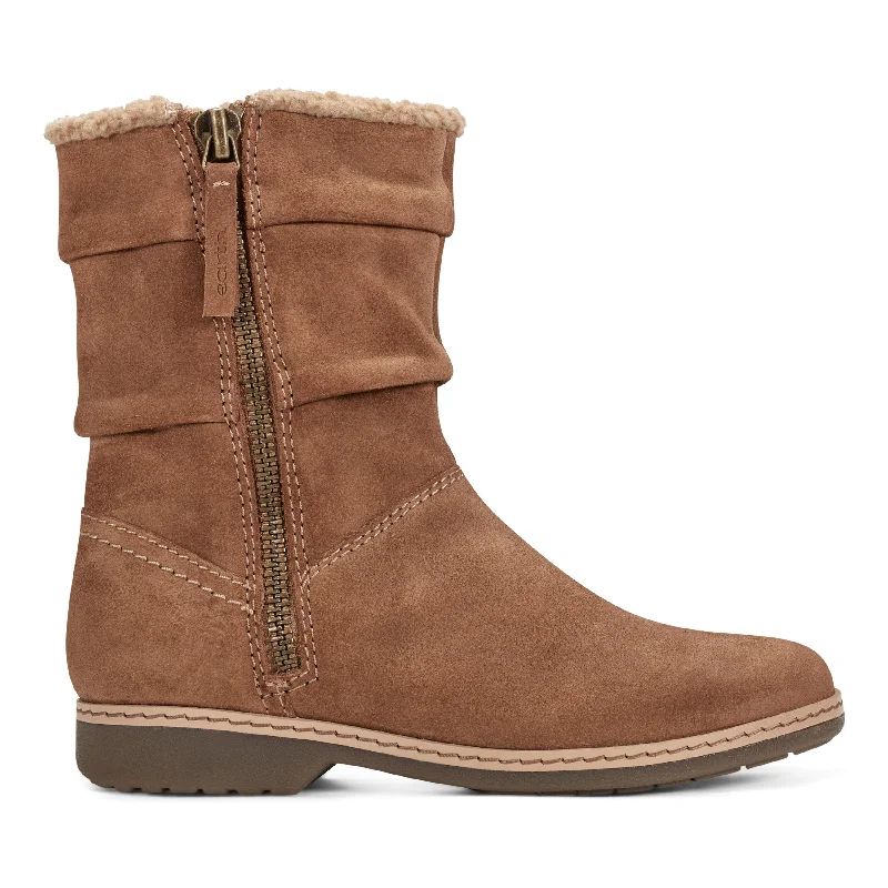women's booties for tall womenHyland Water Repellent Round Toe Flat Casual Booties