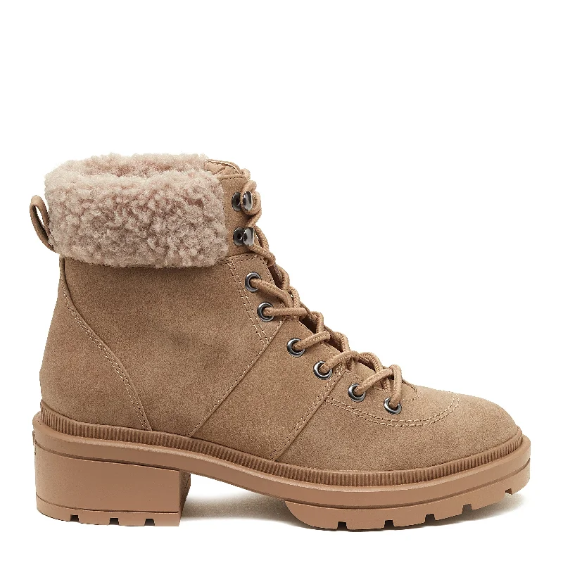 women's lace-up ankle bootsIcy Taupe Shearling Winter Ankle Boot