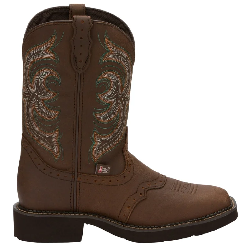 women's cowboy boots with spursInji Embroidered Square Toe Cowboy Boots