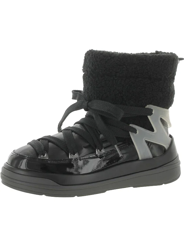 women's booties with metallic finishInsoluxM Womens Round te Ankle Boots