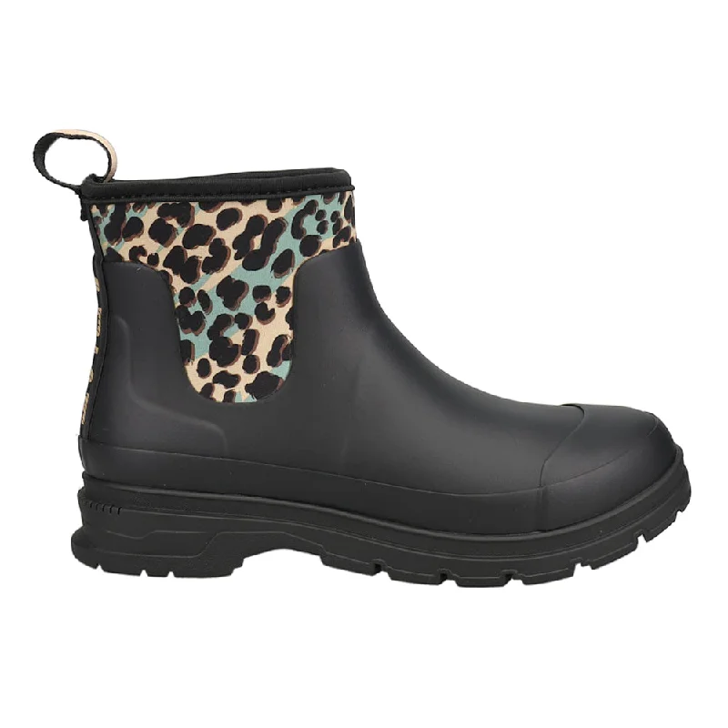 women's ankle boots for workKelmarsh Shortie Leopard Rubber Round Toe Boots