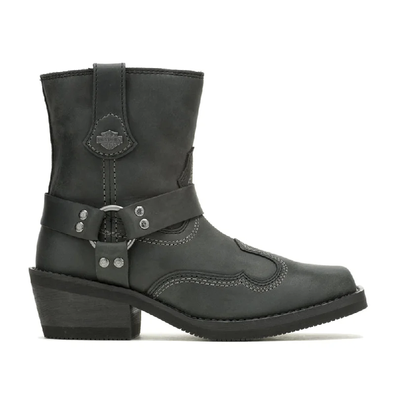 women's ankle boots with glitterKorsen Short Zippered Harness Square Toe Boots