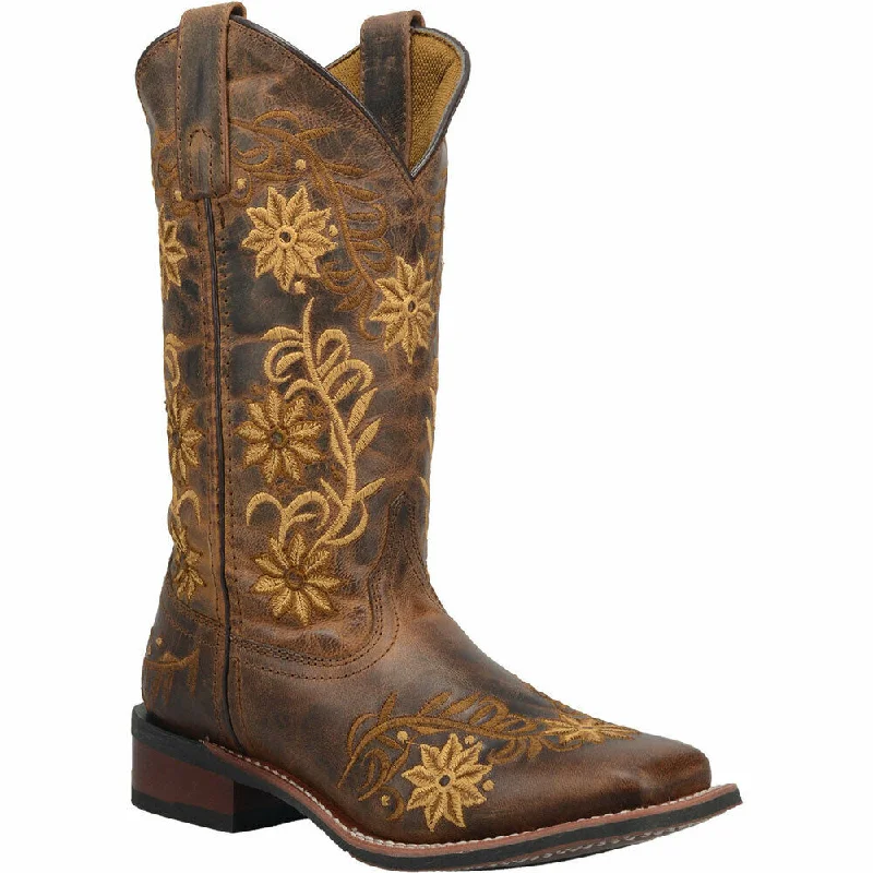 women's zippered moto bootsLaredo Ladies Brown Secert Garden Square Toe Boot 5822