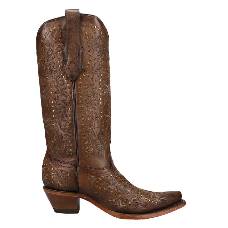 women's cowboy boots for ridingMaple Embroidered Studded Snip Toe Cowboy Boots