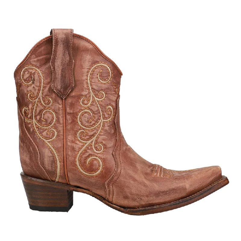 women's ankle boots for casual wearLd Triad Embroidery Snip Toe Cowboy Booties