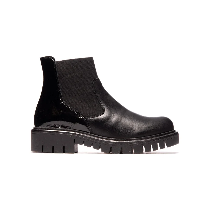 women's ankle boots for casual wearLisan Black Leather