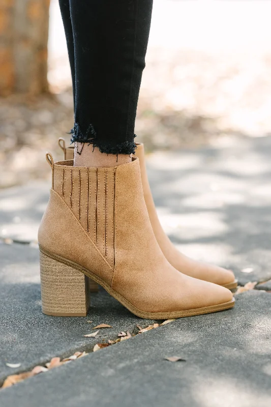 women's booties with ankle strapLiving For Love Coffee Brown Booties