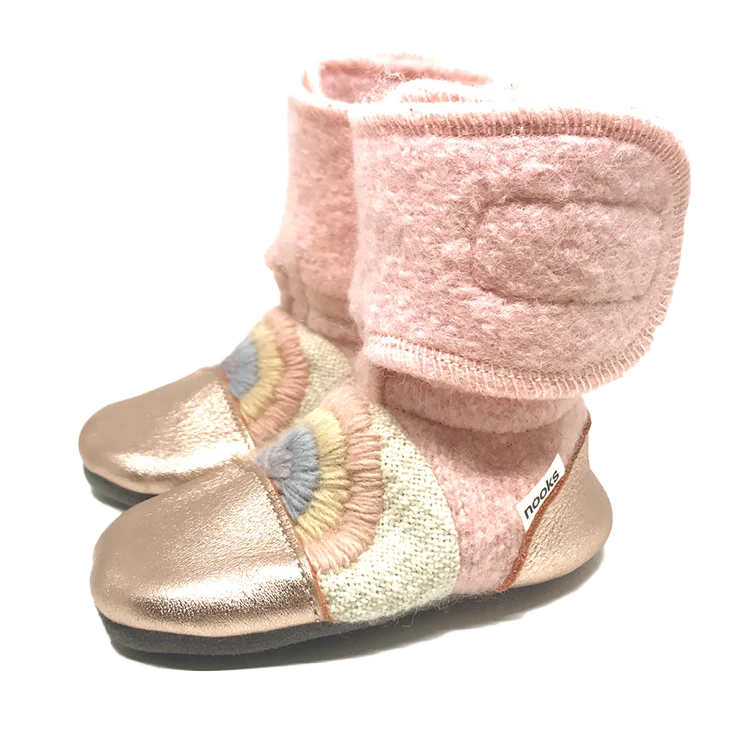 women's booties for hikingLove Child Embroidered Felted Wool Booties