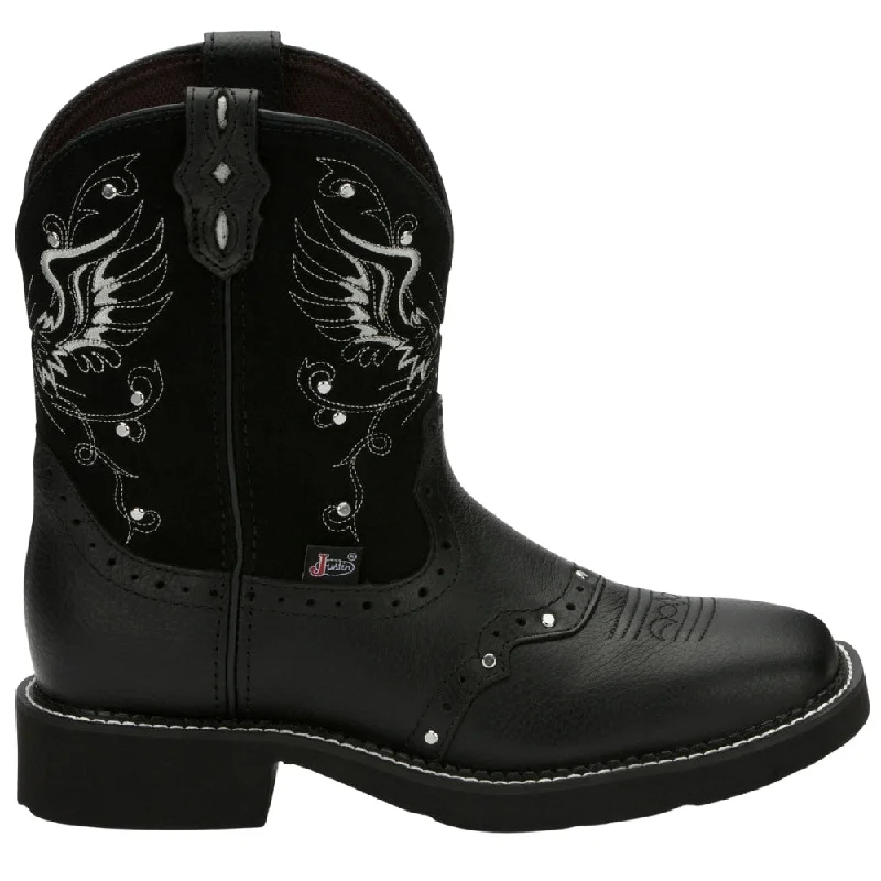 women's flat ankle bootsMandra Embroidered Studded Square Toe Cowboy Booties