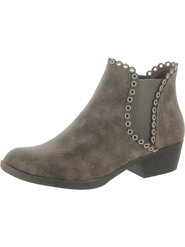 women's booties for rainy daysMarjorie Womens Faux Leather Distressed Booties
