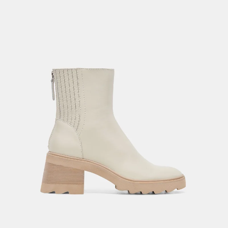 women's booties for casual wearMARTEY H2O WIDE BOOTS IVORY LEATHER