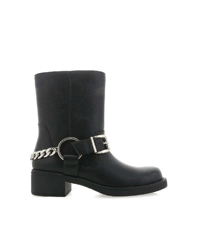 women's ankle boots with cutoutsOSKAR - BLACK