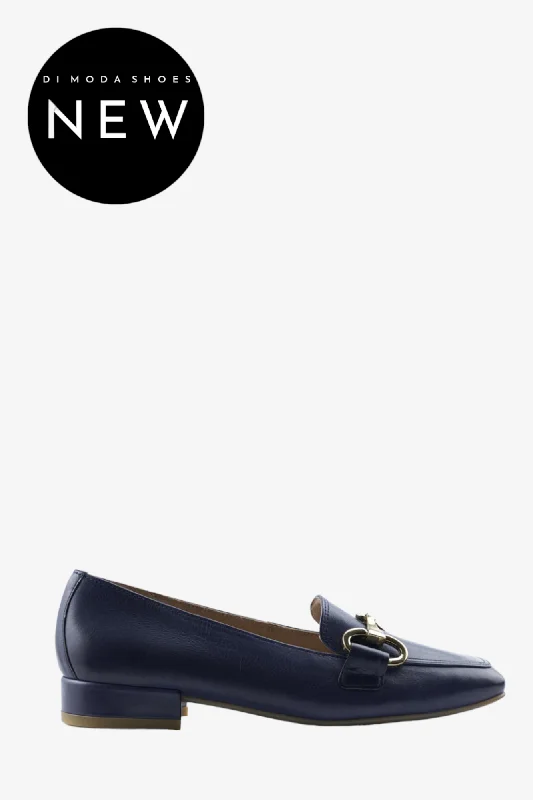 women's ankle boots with chunky heelsPAUL GREEN 2942 NAVY LEATHER LOAFER