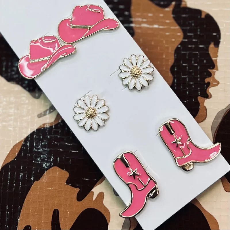 women's booties for officePink Cowgirl 3 Sets