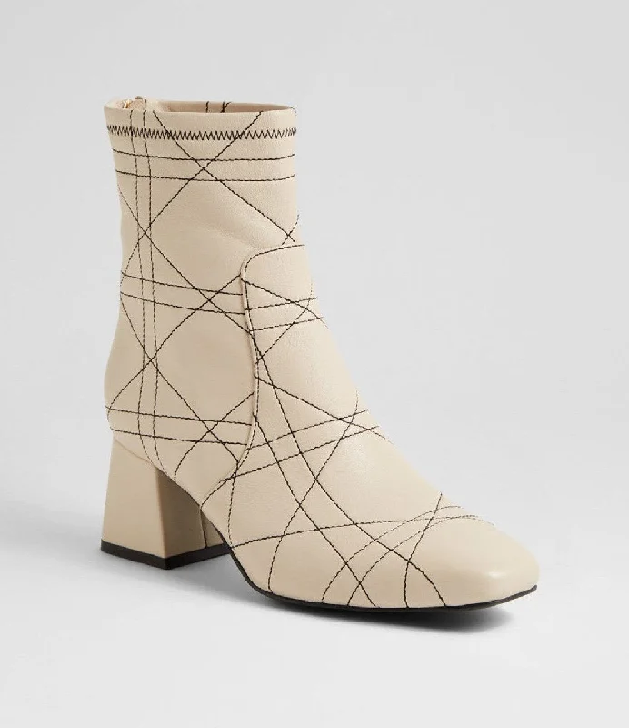 women's ankle boots with snakeskin printDjango & Juliette VIAN Heeled Boot in Cream