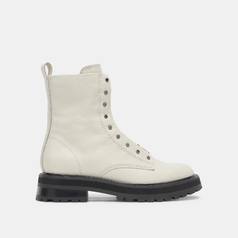 women's booties with tassel detailRANIER BOOTS OFF WHITE LEATHER