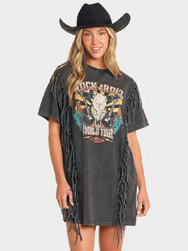 women's western boots with turquoise accentsRock & Roll Denim BWD1R04543 Womens Graphic Dress With Fringe Black women's western boots with turquoise accentsRock & Roll Denim BWD1R04543 Womens Graphic Dress With Fringe Black