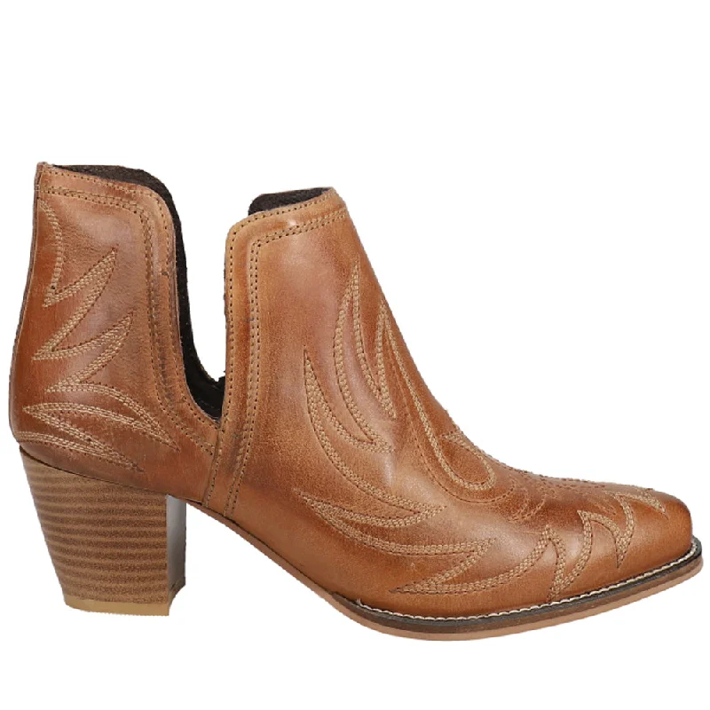 women's ankle boots with square toeRowdy Embroidery Pointed Toe Cowboy Booties