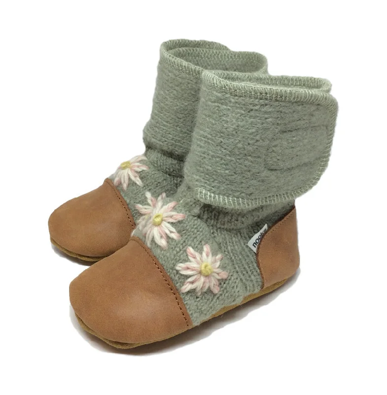 leather women bootiesSage Embroidered Felted Wool Booties