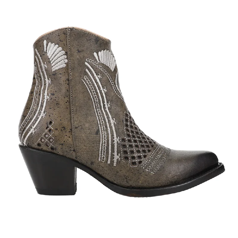 women's ankle boots with glitterSavannah Embroidered Round Toe Cowboy Booties