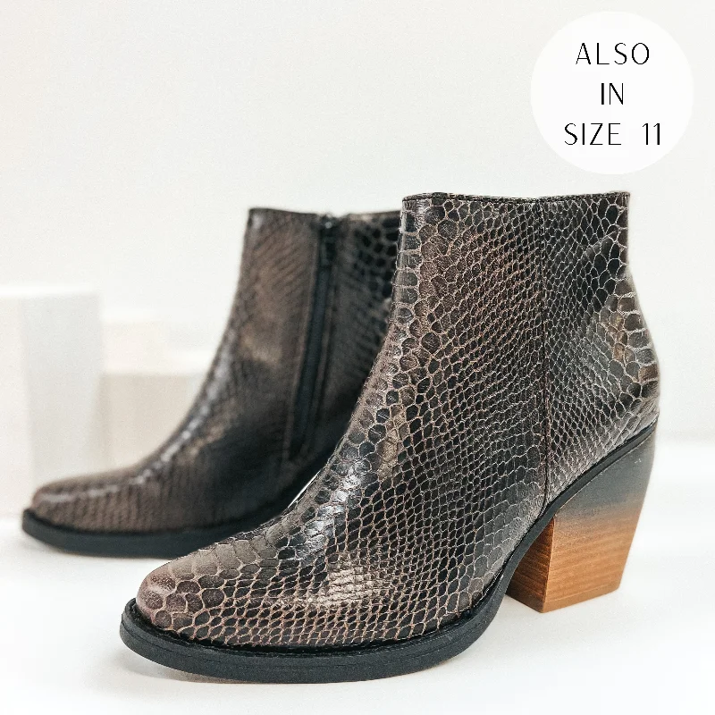 women's ankle boots with snakeskin printOnline Exclusive | Very G | Stay Glam Snake Print Heeled Booties in Black
